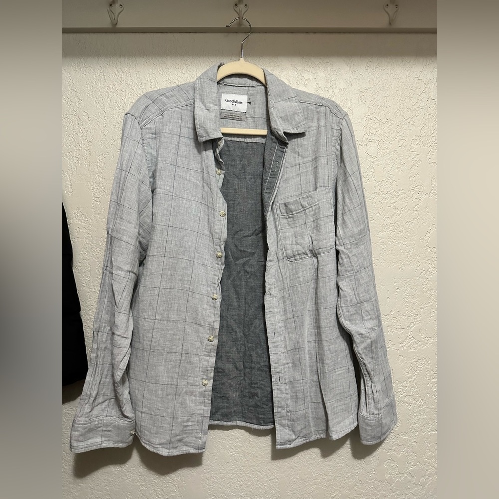 Grey long sleeve button down